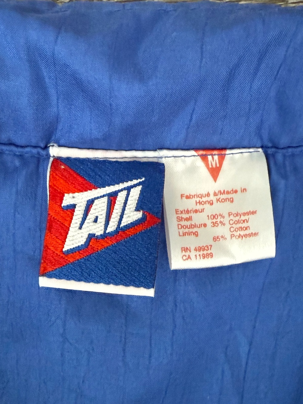 Vintage Tail Blue Windbreaker Tracksuit Jacket Pants Set M 80s 90s - Picture 8 of 11